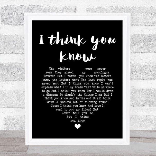 Todd Rundgren I think you know Black Heart Song Lyric Quote Music Print