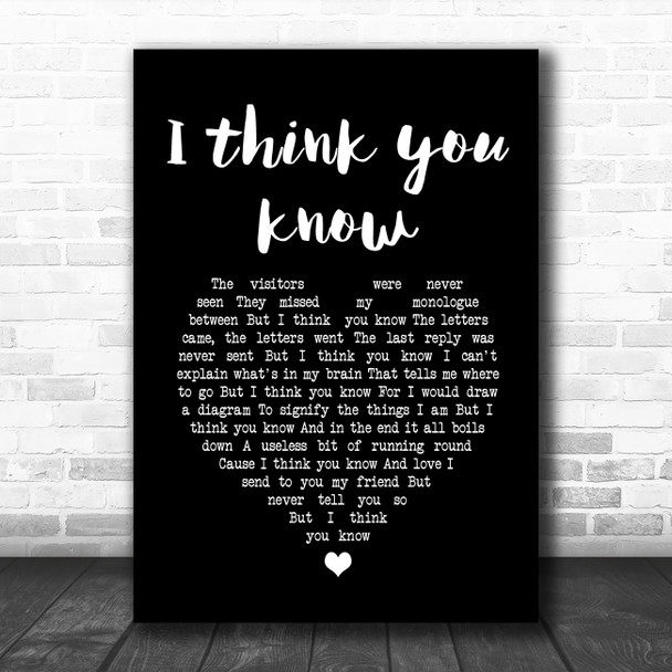 Todd Rundgren I think you know Black Heart Song Lyric Quote Music Print