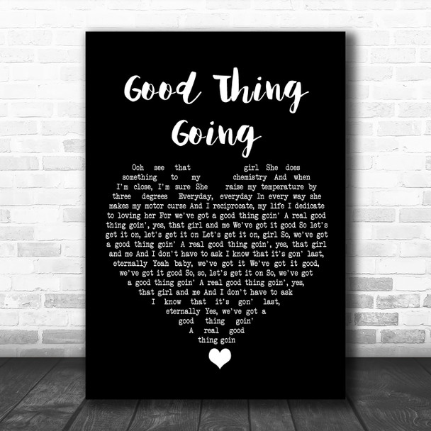 Sugar Minott Good Thing Going Black Heart Song Lyric Quote Music Print