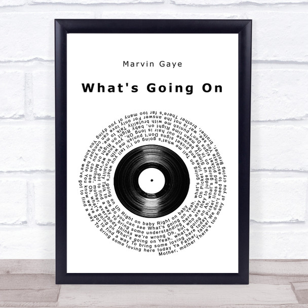 Marvin Gaye What's Going On Vinyl Record Song Lyric Quote Music Print