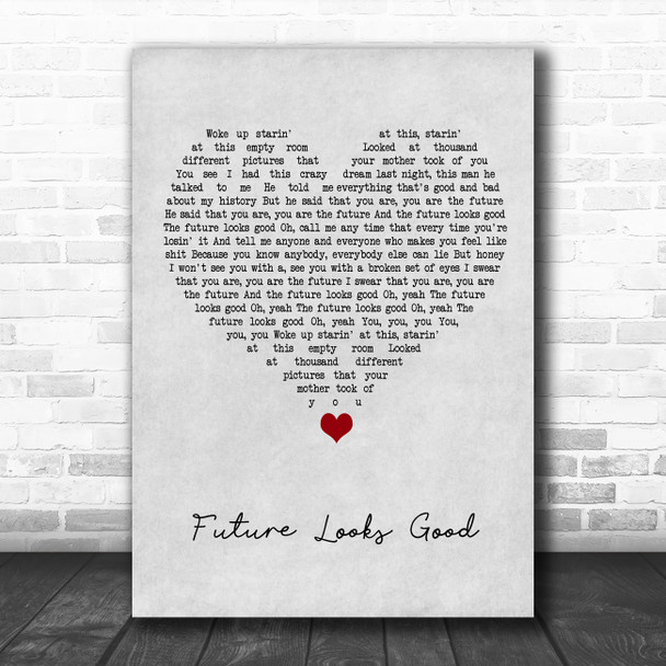 OneRepublic Future Looks Good Grey Heart Song Lyric Quote Music Print