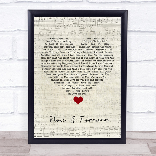 Air Supply Now And Forever Script Heart Song Lyric Quote Music Print