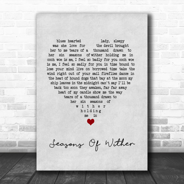 Aerosmith Seasons Of Wither Grey Heart Song Lyric Quote Music Print Aerosmith Seasons Of Wither Grey Heart Song Lyric Quote Music Print