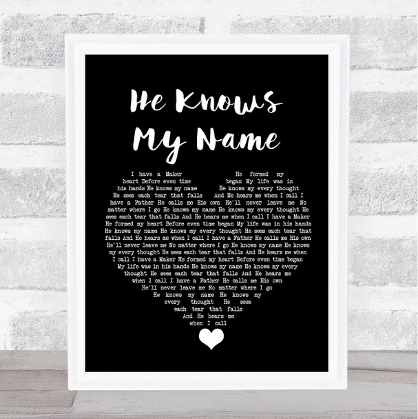 McRaes He Knows My Name Black Heart Song Lyric Quote Music Print