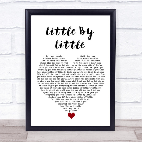 Oasis Little By Little White Heart Song Lyric Quote Music Print