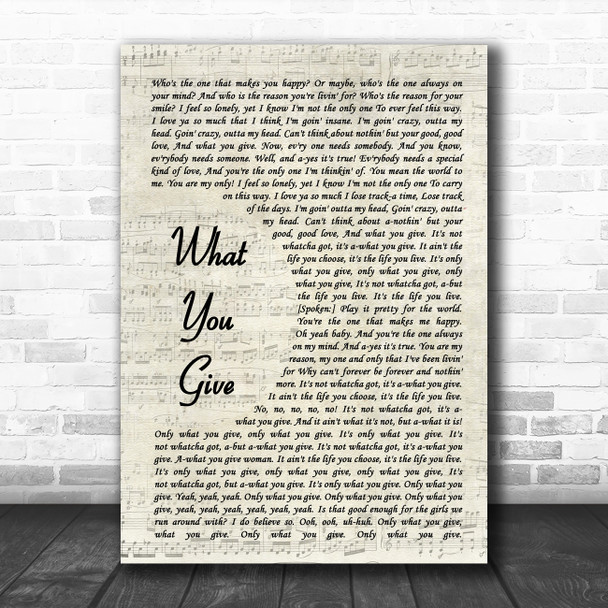 Tesla What You Give Vintage Script Song Lyric Quote Music Print