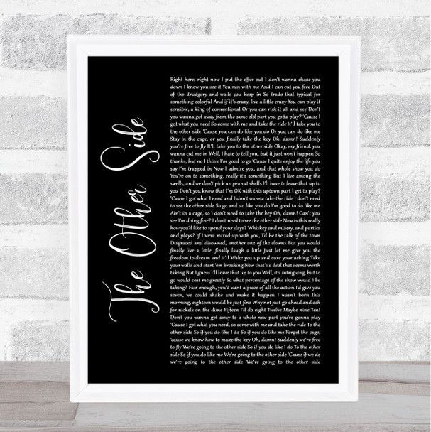 Hugh Jackman & Zac Efron The Other Side Black Script Song Lyric Quote Music Print