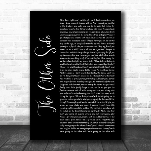 Hugh Jackman & Zac Efron The Other Side Black Script Song Lyric Quote Music Print