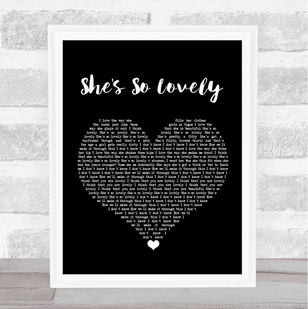 Scouting For Girls She's So Lovely Black Heart Song Lyric Quote Music Print