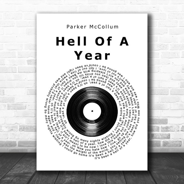 Parker McCollum Hell Of A Year Vinyl Record Song Lyric Quote Music Print