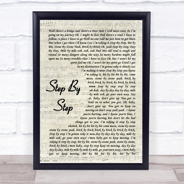 Whitney Houston Step By Step Vintage Script Song Lyric Quote Music Print
