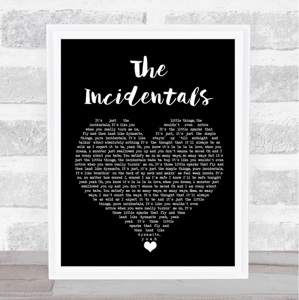 Alisha's Attic The Incidentals Black Heart Song Lyric Quote Music Print