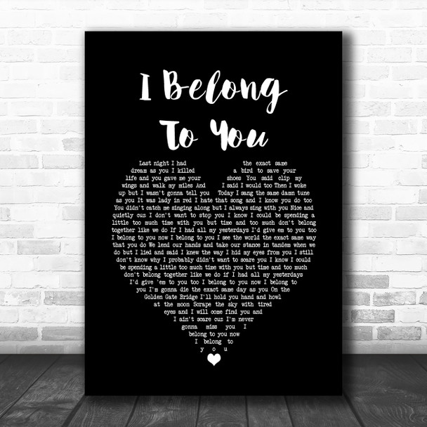 Brandi Carlile I Belong To You Black Heart Song Lyric Quote Music Print