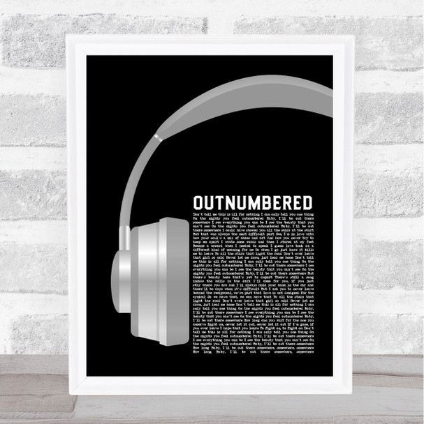 Dermot Kennedy Outnumbered Grey Headphones Song Lyric Quote Music Print