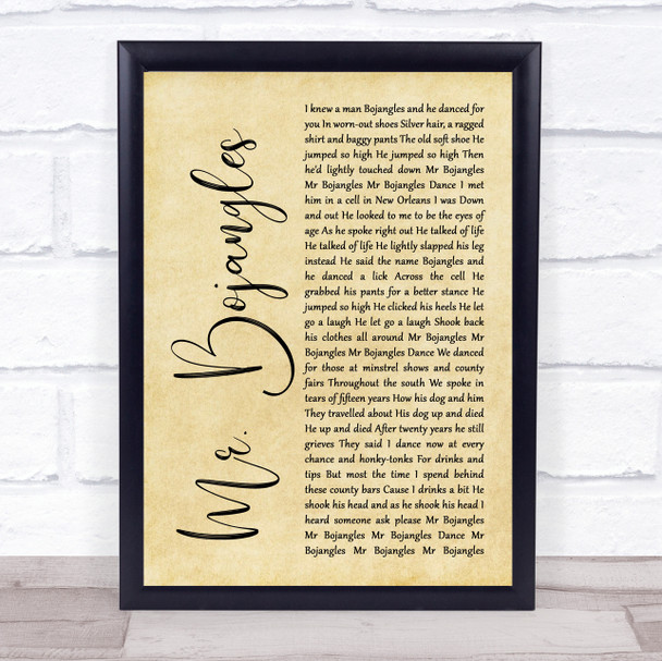 Sammy Davis Jr Mr. Bojangles Rustic Script Song Lyric Quote Music Print