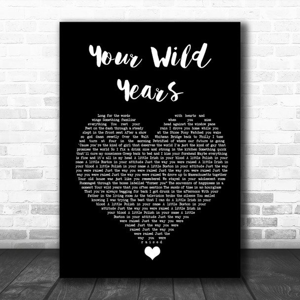 The Menzingers Your Wild Years Black Heart Song Lyric Quote Music Print