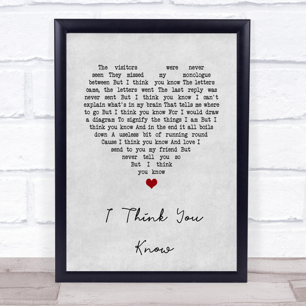 Todd Rundgren I think you know Grey Heart Song Lyric Quote Music Print