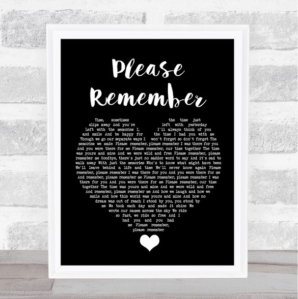 LeAnn Rimes Please Remember Black Heart Song Lyric Quote Music Print