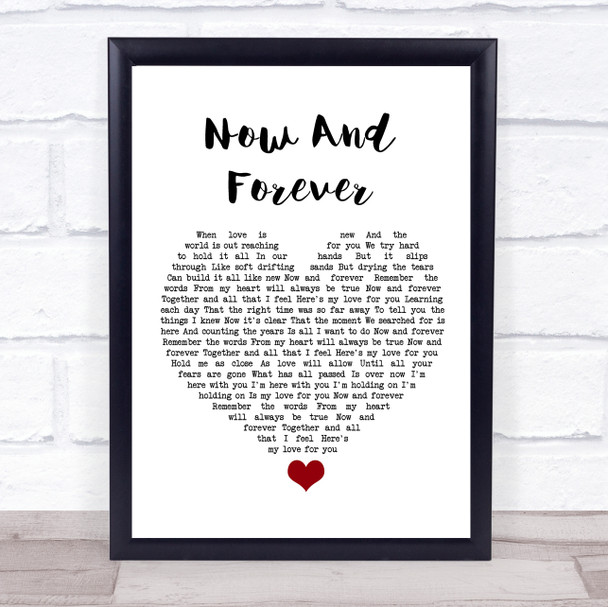 Air Supply Now And Forever White Heart Song Lyric Quote Music Print