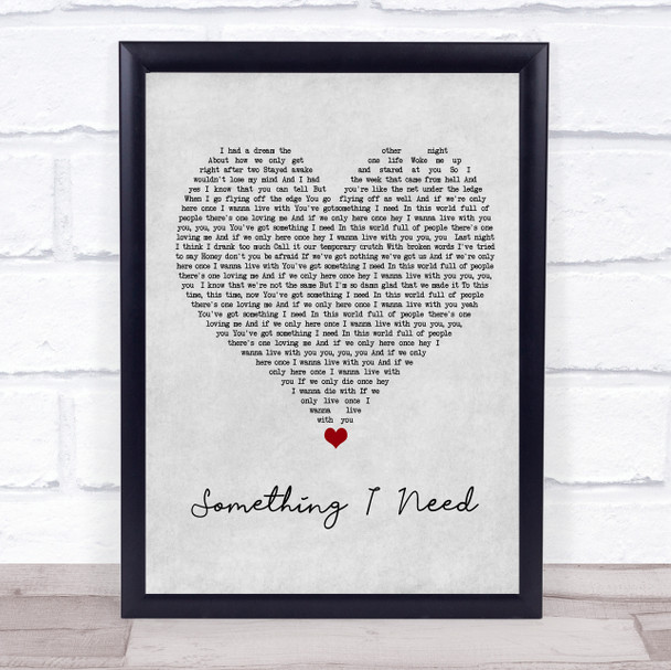 Ben Haenow Something I Need Grey Heart Song Lyric Quote Music Print