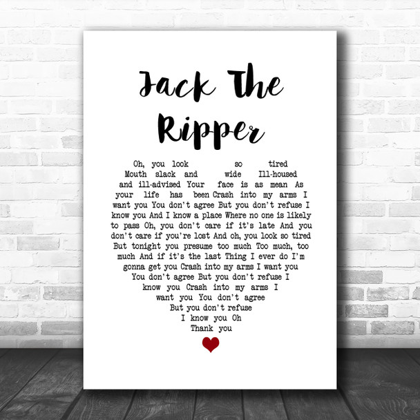 Morrissey Jack The Ripper White Heart Song Lyric Quote Music Print