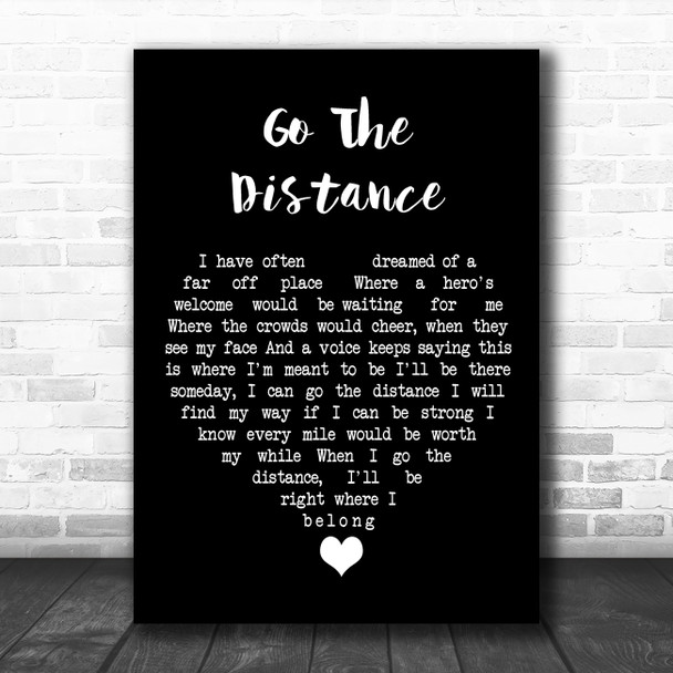 Hercules Go The Distance Black Heart Song Lyric Quote Music Print