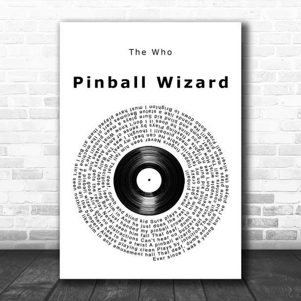 The Who Pinball Wizard Vinyl Record Song Lyric Quote Music Print