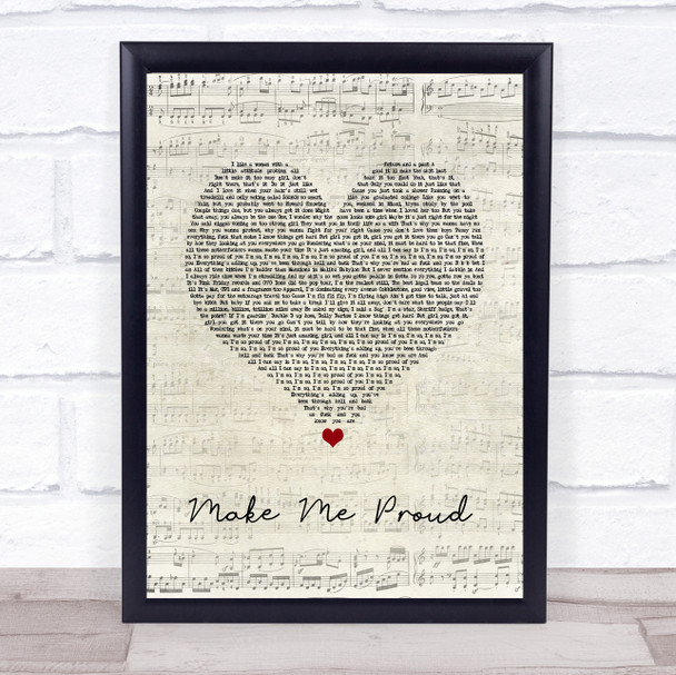 Drake feat. Nicki Minaj Make Me Proud Script Heart Song Lyric Quote Music Print