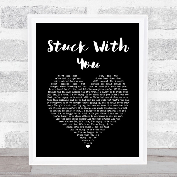 Huey Lewis And The News Stuck With You Black Heart Song Lyric Quote Music Print