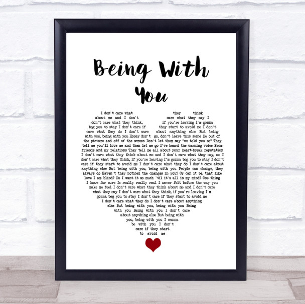 Smokey Robinson Being With You White Heart Song Lyric Quote Music Print