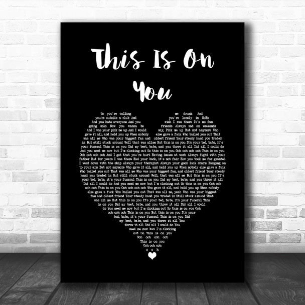 Maisie Peters This Is On You Black Heart Song Lyric Quote Music Print