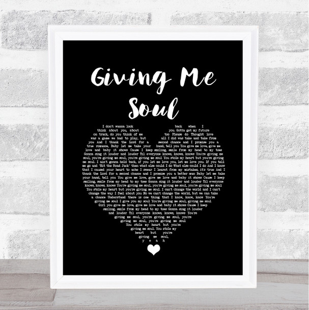 The Overtones Giving Me Soul Black Heart Song Lyric Quote Music Print