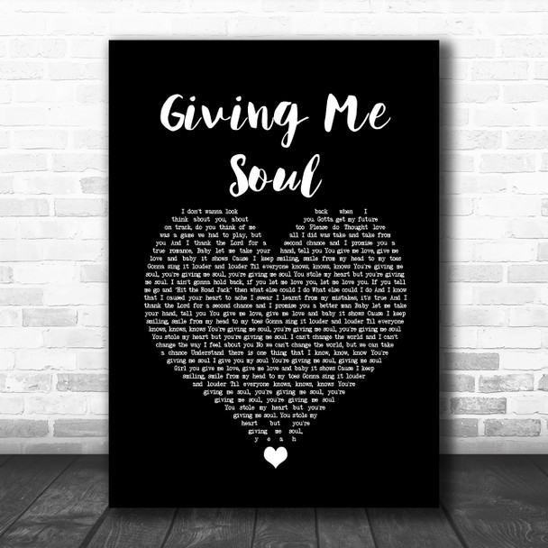 The Overtones Giving Me Soul Black Heart Song Lyric Quote Music Print