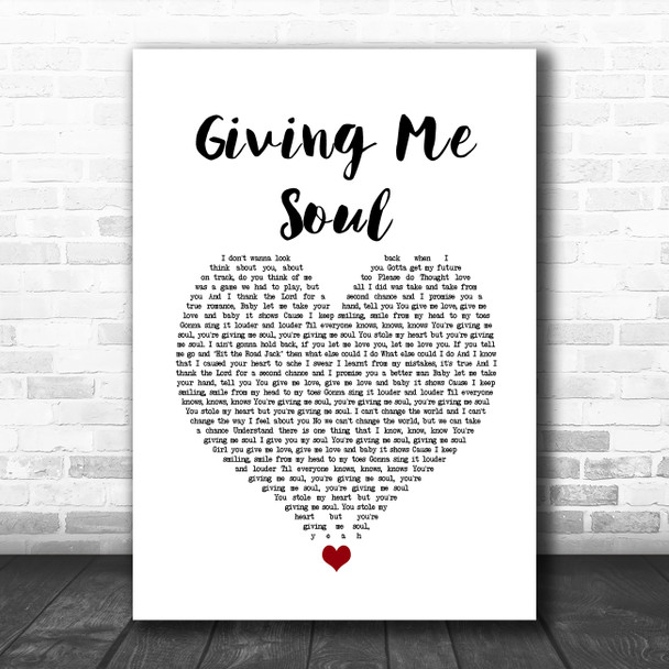 The Overtones Giving Me Soul White Heart Song Lyric Quote Music Print
