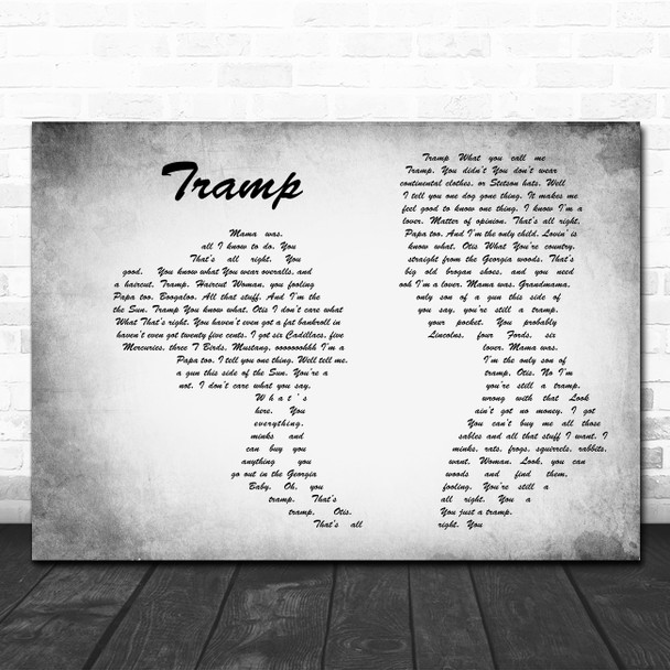 Otis Redding Tramp Man Lady Couple Grey Song Lyric Quote Music Print