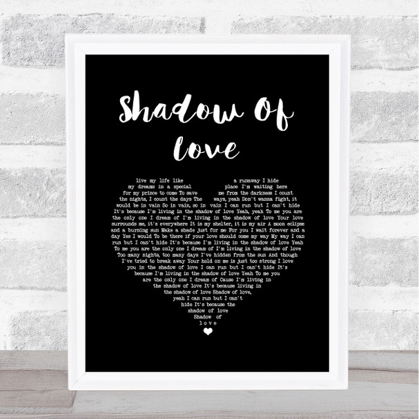 Celine Dion Shadow Of Love Black Heart Song Lyric Quote Music Print