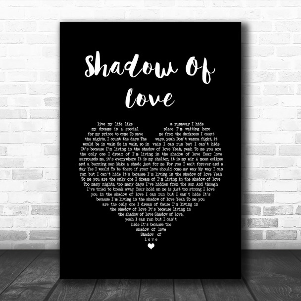 Celine Dion Shadow Of Love Black Heart Song Lyric Quote Music Print
