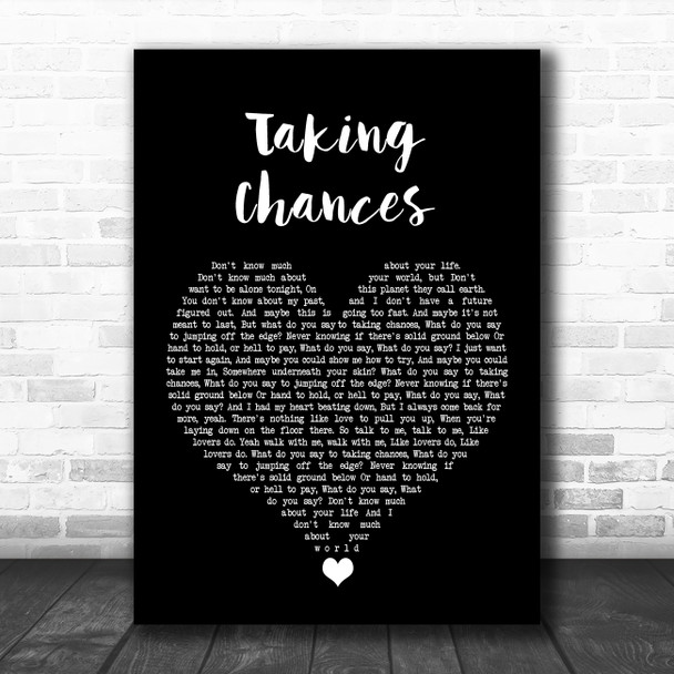 Celine Dion Taking Chances Black Heart Song Lyric Quote Music Print