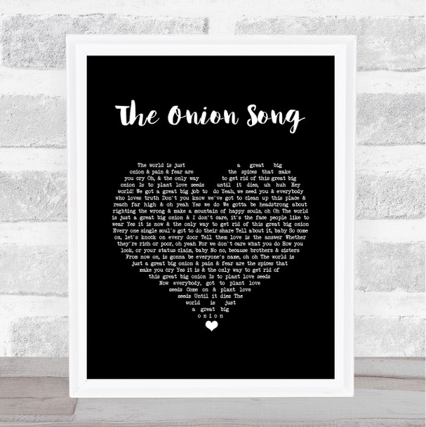 Marvin Gaye The Onion Song Black Heart Song Lyric Quote Music Print