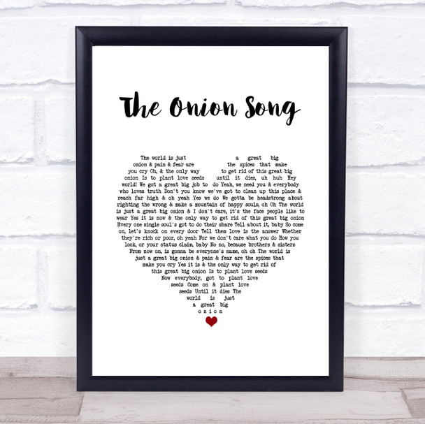 Marvin Gaye The Onion Song White Heart Song Lyric Quote Music Print