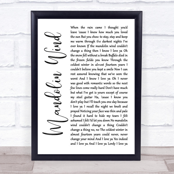 Rod Stewart Mandolin Wind White Script Song Lyric Quote Music Print