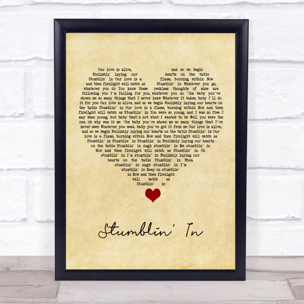 Suzi Quatro Stumblin' In Vintage Heart Song Lyric Quote Music Print