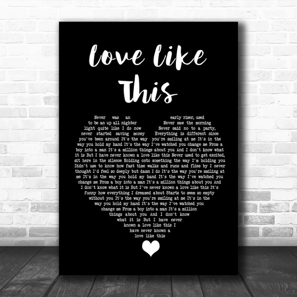 Ben Rector Love Like This Black Heart Song Lyric Quote Music Print