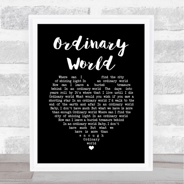 Green Day Ordinary World Black Heart Song Lyric Quote Music Print