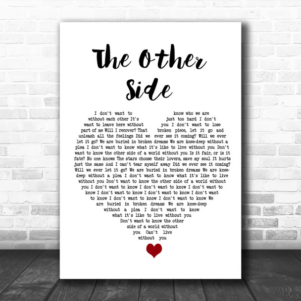 Ruelle The Other Side White Heart Song Lyric Quote Music Print