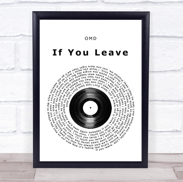 Orchestral Manoeuvres In The Dark OMD If You Leave Vinyl Record Song Lyric Quote Music Print