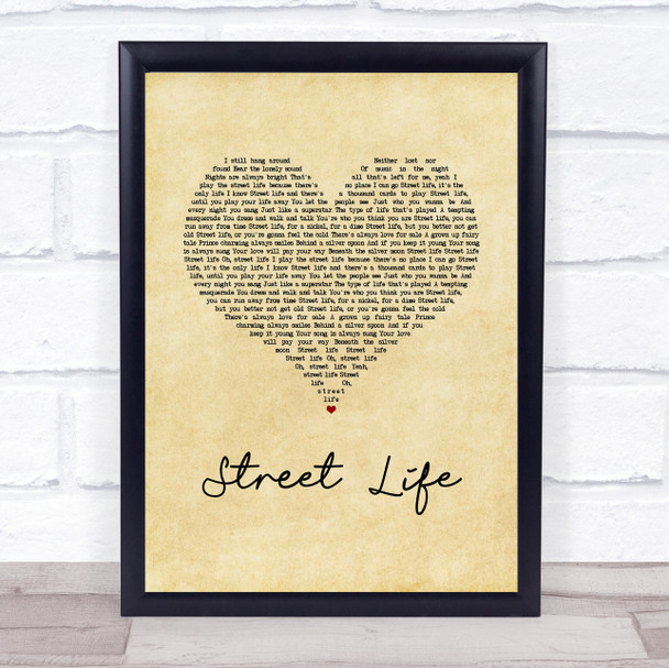 The Crusaders & Randy Crawford Street Life Vintage Heart Song Lyric Quote Music Print