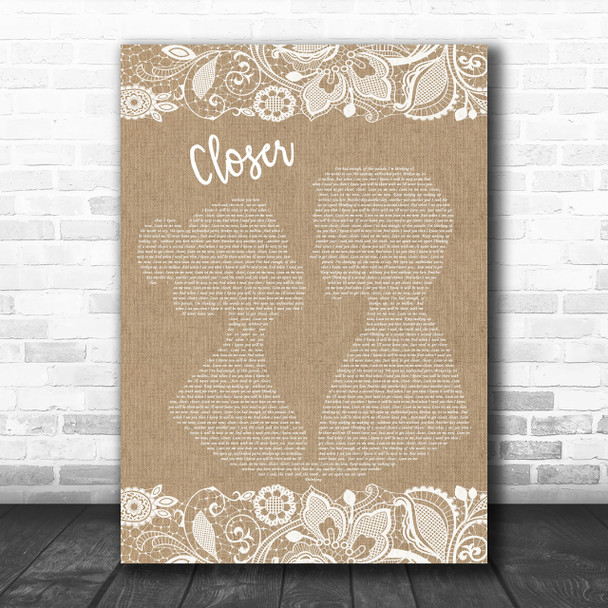 Travis Closer Burlap & Lace Song Lyric Music Wall Art Print