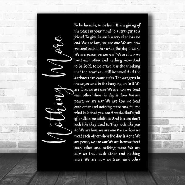 The Alternate Routes Nothing More Black Script Song Lyric Quote Music Print