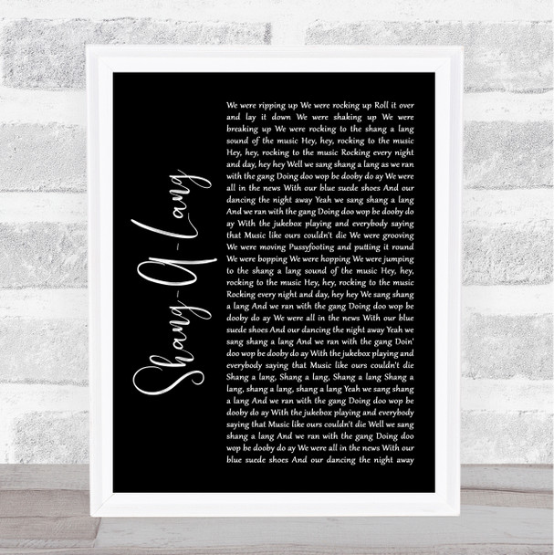 Bay City Rollers Shang-A-Lang Black Script Song Lyric Quote Music Print